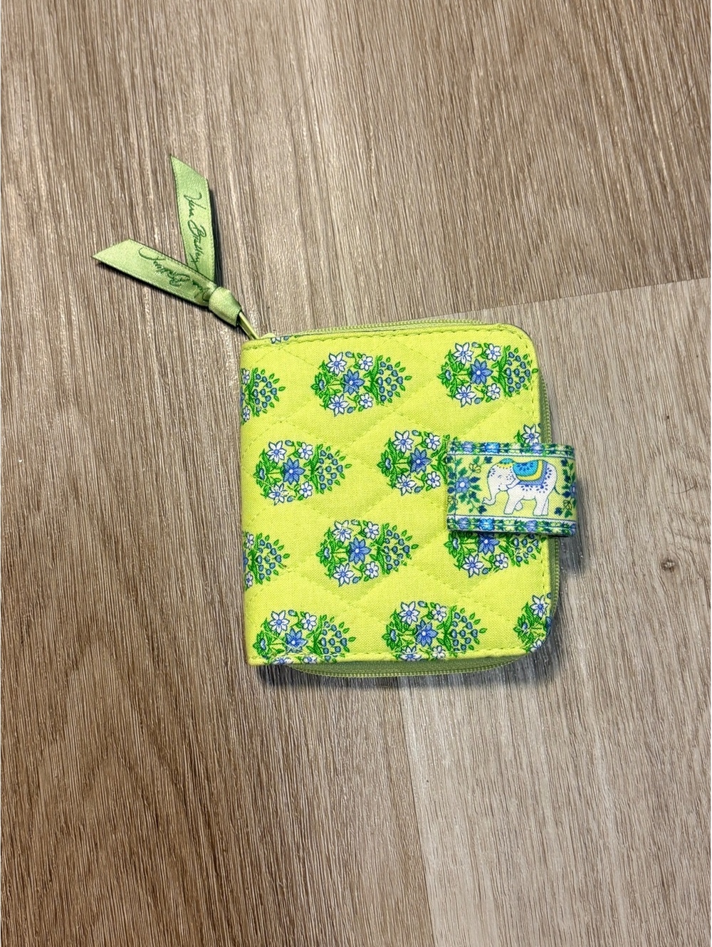 Vera Bradley Citrus Wallet w/ Elephant Zip Up Retired Pattern Y2K Whimsy